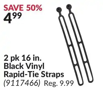 Princess Auto 2 pk 16 in. Black Vinyl Rapid-Tie Straps offer