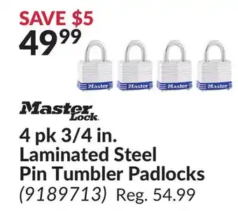 Princess Auto 4 pk 3/4 in. Laminated Steel Pin Tumbler Padlocks offer
