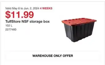 Costco TuffStore NSF storage box offer