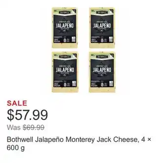 Costco Bothwell Jalapeño Monterey Jack Cheese, 4 × 600 g offer