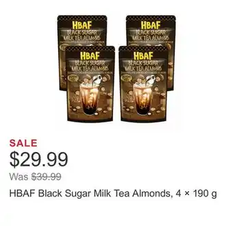 Costco HBAF Black Sugar Milk Tea Almonds, 4 × 190 g offer