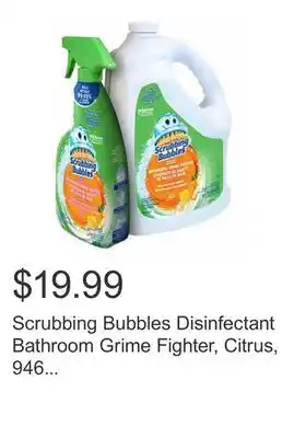 Costco Scrubbing Bubbles Disinfectant Bathroom Grime Fighter, Citrus, 946 ml. + 3.8 L refill offer