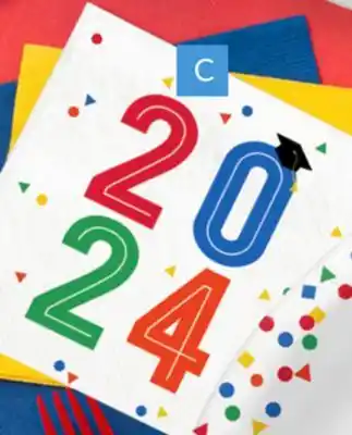 Party City Grad 2024 Colourful Future Lunch Napkins, 40-pk offer
