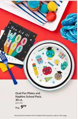 Party City You Did It! Party Kit with Plastic Plates & Paper Napkins, Multi-Coloured, 9-in, 30-pk, for Graduation offer
