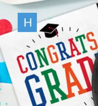 Party City Congrats Grad! Square Paper Disposable Lunch Napkins, White/Multi-Coloured, 6.5-in, 16-pk, 2-ply, for Graduation offer
