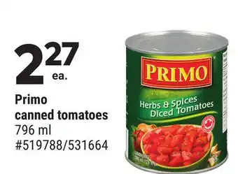 Giant Tiger Primo canned tomatoes offer