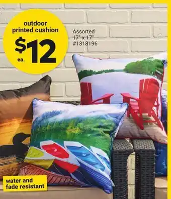 Giant Tiger outdoor printed cushion offer
