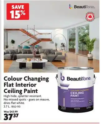 Home Hardware Colour Changing Flat Interior Ceiling Paint offer