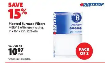 Home Hardware Pleated Furnace Filters offer