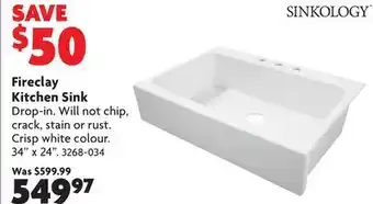 Home Hardware Fireclay Kitchen Sink offer