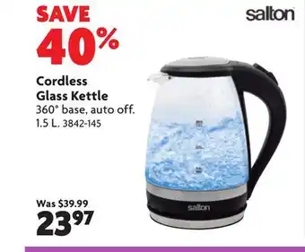 Home Hardware Cordless Glass Kettle offer