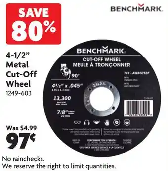 Home Hardware 4-1/2 Metal Cut-Off Wheel offer
