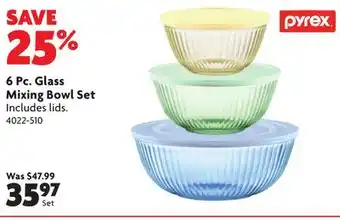 Home Hardware 6 Pc. Glass Mixing Bowl Set offer