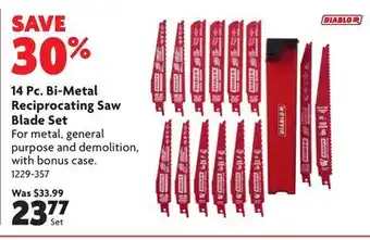 Home Hardware 14 Pc. Bi-Metal Reciprocating Saw Blade Set offer