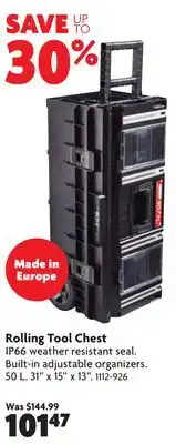 Home Hardware Rolling Tool Chest offer