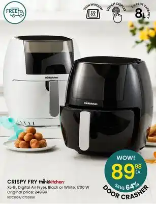 Stokes CRISPY FRY XL-8L Digital Air Fryer, Black or White offer