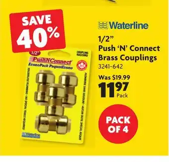 Home Hardware 1/2 Push 'N' Connect Brass Couplings offer