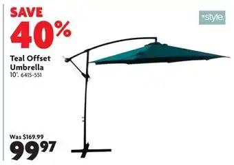 Home Hardware Teal Offset Umbrella offer