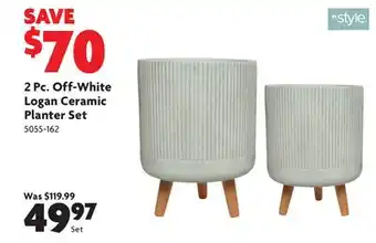 Home Hardware 2 Pc. Off-White Logan Ceramic Planter Set offer