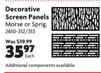 Home Hardware Decorative Screen Panels offer