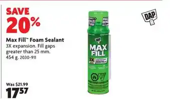 Home Hardware Max Fill Foam Sealant offer