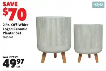 Home Hardware 2 Pc. Off-White Logan Ceramic Planter Set offer