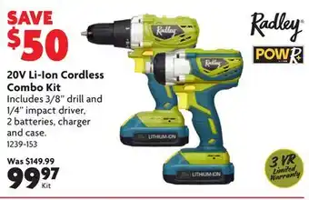Home Hardware 20V Li-Ion Cordless Combo Kit offer