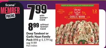 Chalo FreshCo Deep Tandoori or Garlic Naan Family Pack 898 g-1.179 kg offer