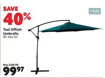 Home Hardware Teal Offset Umbrella offer