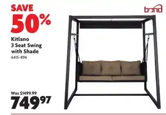 Home Hardware Kitlano 3 Seat Swing with Shade offer