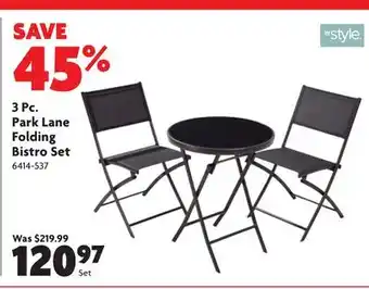 Home Hardware 3 Pc. Park Lane Folding Bistro Set offer