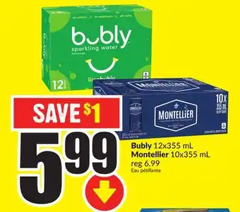 Chalo FreshCo Bubly 12x355 mL Montellier 10x355 mL offer