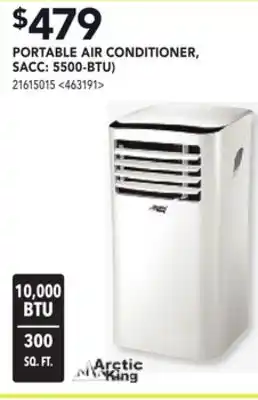 RONA ARCTIC KING PORTABLE AIR CONDITIONER, SACC: 5500-BTU offer