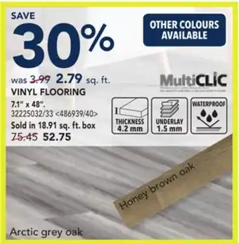 RONA MULTICLIC VINYL FLOORING 7.1 x 48 offer