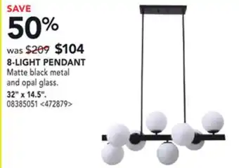 RONA PROJECT SOURCE 8-LIGHT PENDANT 32 x 14.5 offer