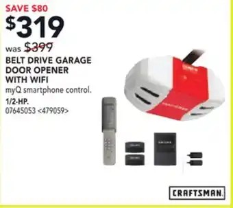 RONA CRAFTSMAN BELT DRIVE GARAGE DOOR OPENER WITH WIFI offer