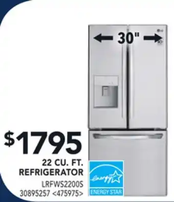 RONA LG 22 CU. FT. REFRIGERATOR offer