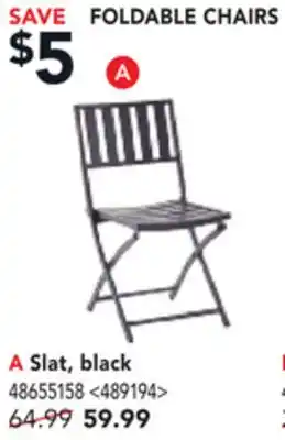 RONA FOLDABLE CHAIRS Slat, Black offer