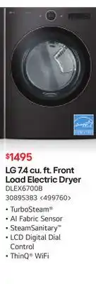 RONA LG 7.4 cu. ft. Front Load Electric Dryer offer