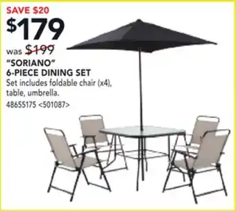 RONA SORIANO 6-PIECE DINING SET offer