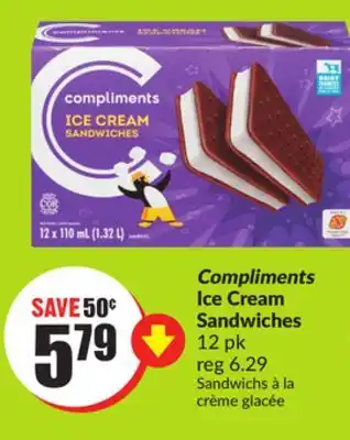 FreshCo Compliments Ice Cream Sandwiches 12 pk offer