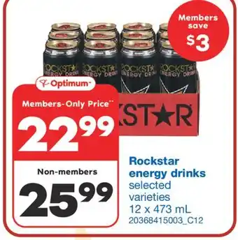 Wholesale Club ROCKSTAR ENERGY DRINKS, 12 x 473 mL offer