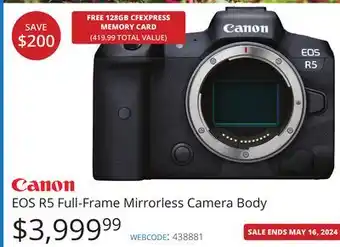 Vistek Canon EOS R5 Full-Frame Mirrorless Camera Body offer