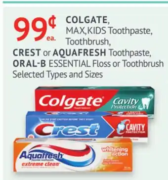 IDA Pharmacy COLGATE, CREST or AQUAFRESH, ORAL-B offer