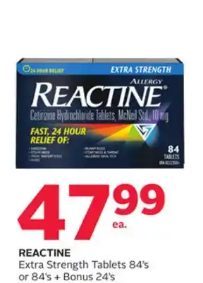Rexall REACTINE Extra Strength Tablets offer
