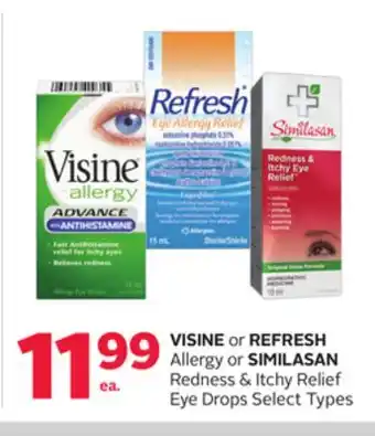 Rexall VISINE or REFRESH Allergy or SIMILASAN Redness & Itchy Relief Eye Drops offer