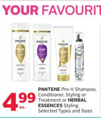 Rexall PANTENE Pro-V Shampoo, Conditioner, Styling or Treatment or HERBAL ESSENCES Styling offer
