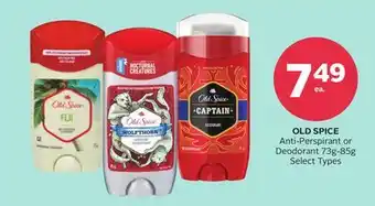 Rexall OLD SPICE Anti-Perspirant or Deodorant 73g offer