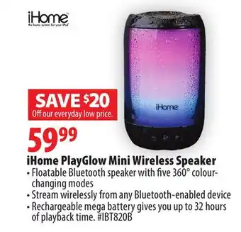 London Drugs iHome PlayGlow Mini Wireless Speaker offer