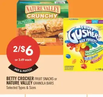 Shoppers Drug Mart BETTY CROCKER FRUIT SNACKS or NATURE VALLEY GRANOLA BARS offer